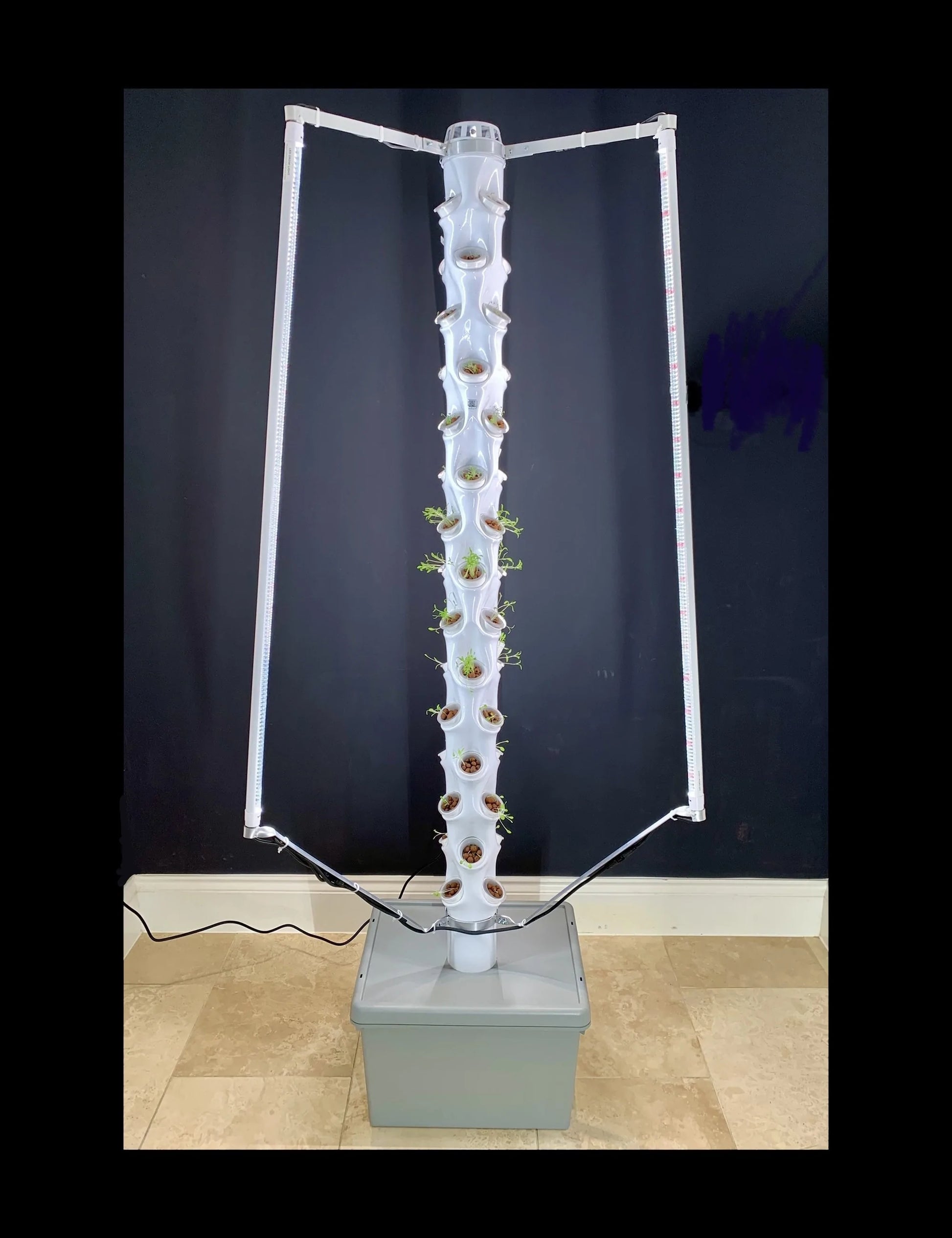 Commercial Vertical Hydroponic Tower Growing System (for 45 plants, optional LED Lights, choice of colours) Vertical Horizon Hydroponics